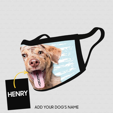 Personalized Dog Gift Idea - Brown Dog With Long Tongue For Dog Lovers - Cloth Mask